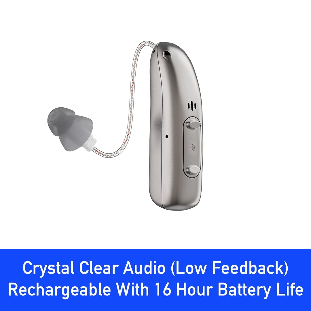 RIC Bluetooth Hearing Aids (App Controlled) - Silver